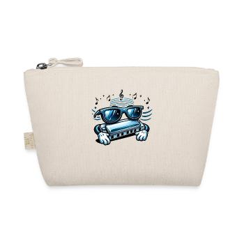 Sunny Tunes Ahead! 😎 Harmonica with Sunglasses. - Organic Pouch - nature - Front