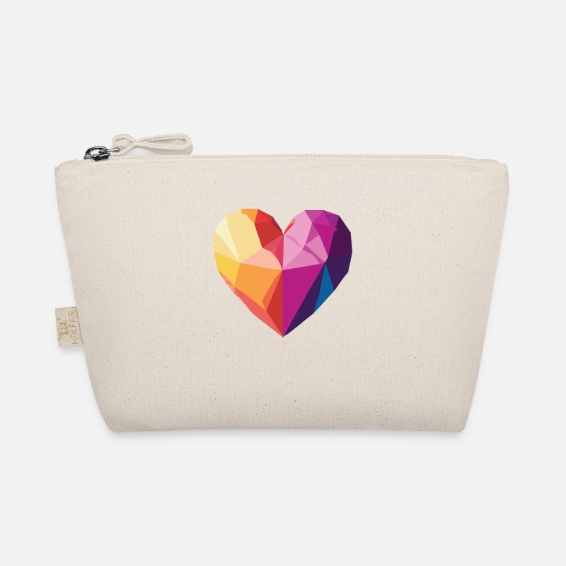 Liebe - Low Poly Herz Bio-Täschchen