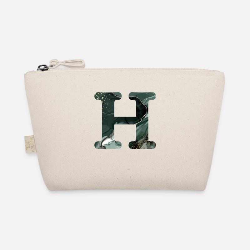 Letter h marbled green Organic Pouch