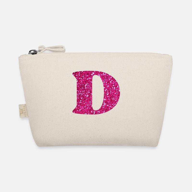 Glitzer rosa Buchstabe d Bio-Täschchen