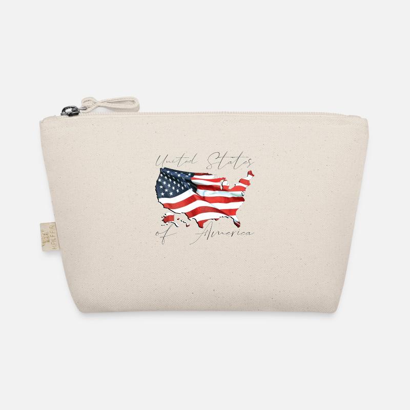 United States | Real Flag | Flag Map Script Organic Pouch