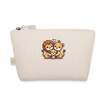 Lion Family Mother And Father With One Child - Organic Pouch - nature - Front