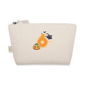 Halloween Birthday Number Child Sixth Birthday - Organic Pouch - nature - Front