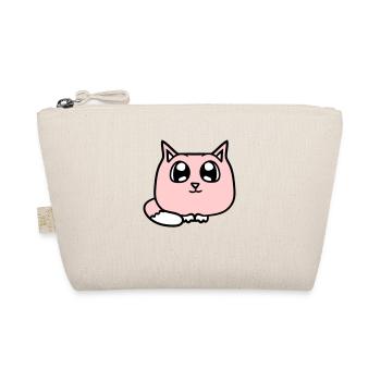 Cute Cat Looks Happy Smiling Kitten Fun - Organic Pouch - nature - Front