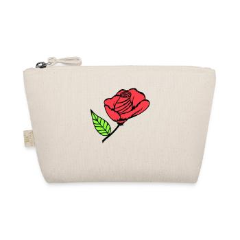 Pretty Beautiful Rose Blossom Leaf Roses Romantic - Organic Pouch - nature - Front