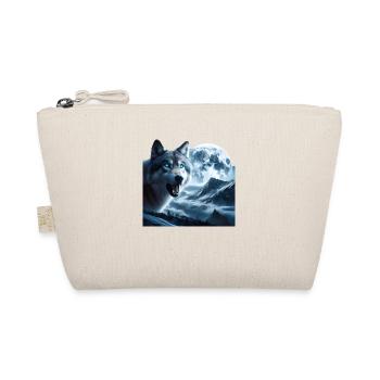 Wolf with blue eyes at full moon - Organic Pouch - nature - Front