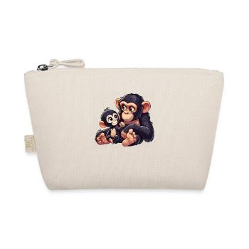 chimpanzee mother with child - Organic Pouch - nature - Front