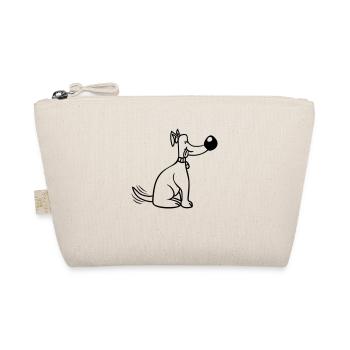 Dog Big Nose Wagging Cute Happy - Organic Pouch - nature - Front