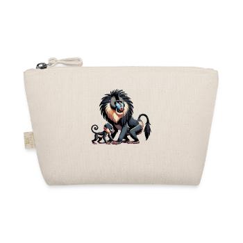 Mandrill Mutter und Kind - Bio-Täschchen - Natur - Vorne