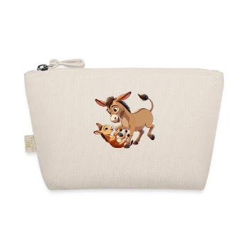 Donkey mother frolics with child brown - Organic Pouch - nature - Front
