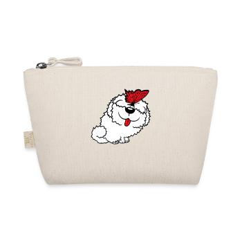 Dog Butterfly Nose Cute Funny Happy Comic - Organic Pouch - nature - Front