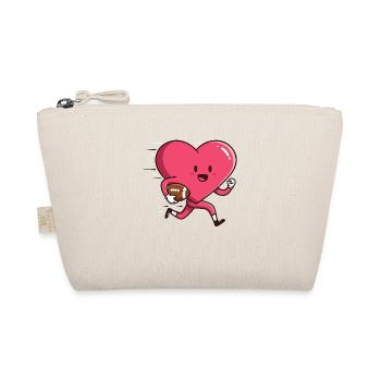 Valentine s Day Heart Football Player - Organic Pouch - nature - Front