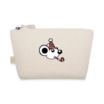 Mouse Birthday Party Birthday Party Party Hat - Organic Pouch - nature - Front