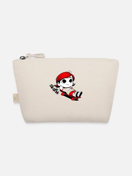 Kathi relaxes on a skateboard. - Organic Pouch - nature - Front