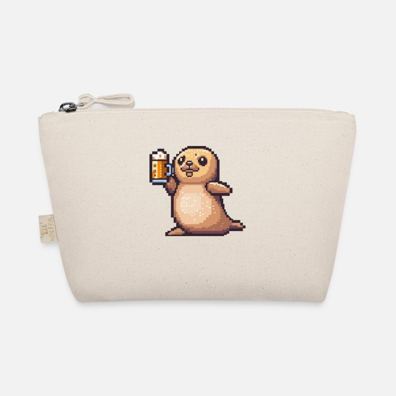 Robbe Tier Pixel Bier Bio-Täschchen