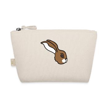 Bunny face peeking sideways profile side view - Organic Pouch - nature - Front