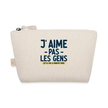 J’aime pas les gens T-shirt drôle français - Trousse biologique - nature - Devant