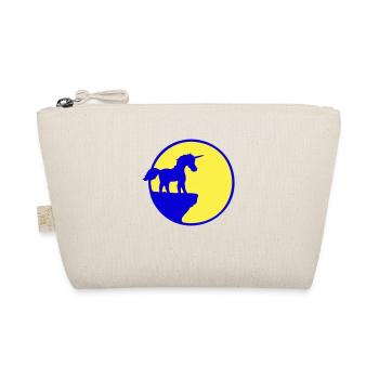 Einhorn Klippe Mond Berg Rund Nacht Süß Silhouette - Bio-Täschchen - Natur - Vorne