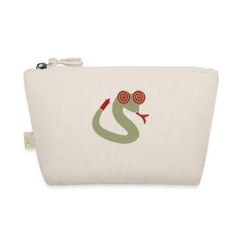 Swirly eyed snake / Schlange mit Spiralaugen (2c) - Organic Pouch - nature - Front
