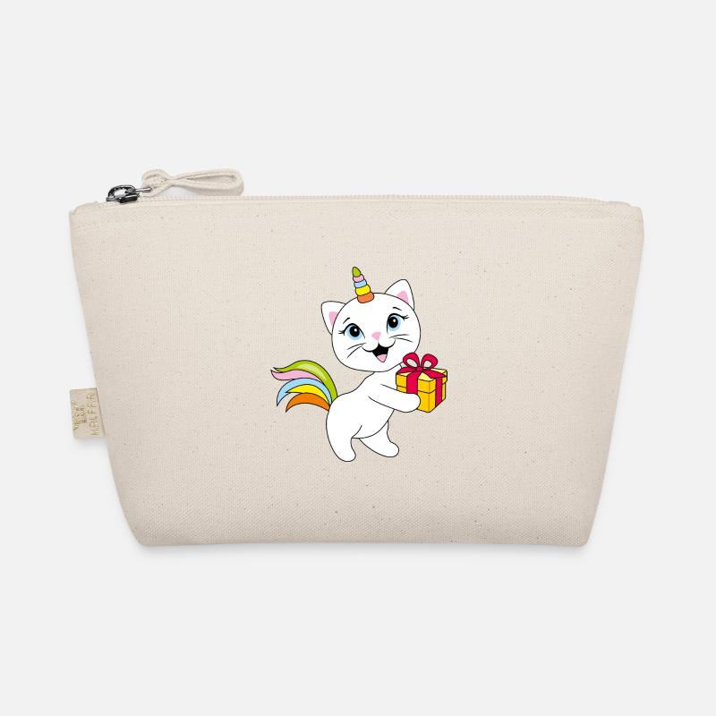 Licorne de chat souriante mignonne avec coffret cadeau Trousse biologique
