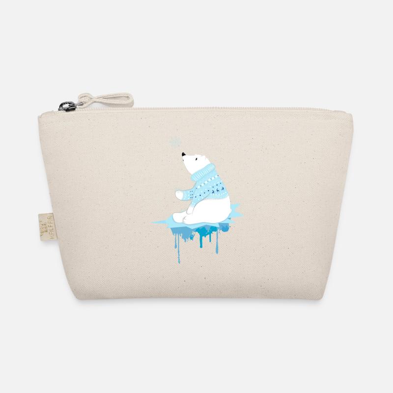 Polar bear with snowflakes Organic Pouch