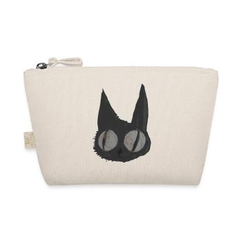 Psycho Cat, schwarze Katze, Illustration - Bio-Täschchen - Natur - Vorne