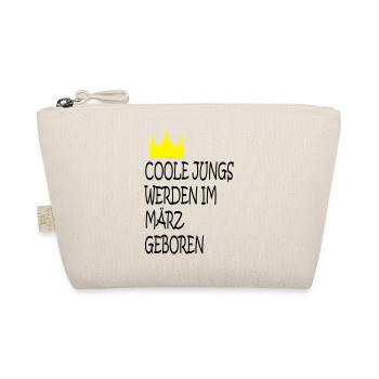 Coole Jungs im März geboren - Bio-Täschchen - Natur - Vorne