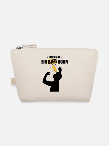 Ein Bierhorn - Malle T-Shirt - Mallorca Crew Shirt - Bio-Täschchen - Natur - Vorne