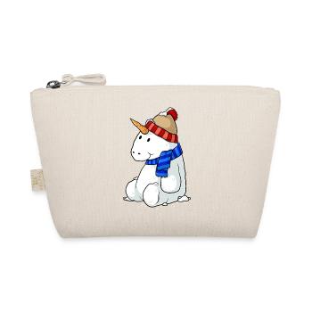 Unicorn snowman cartoon - Organic Pouch - nature - Front