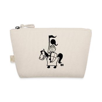Knight on a horse, one color design - Organic Pouch - nature - Front