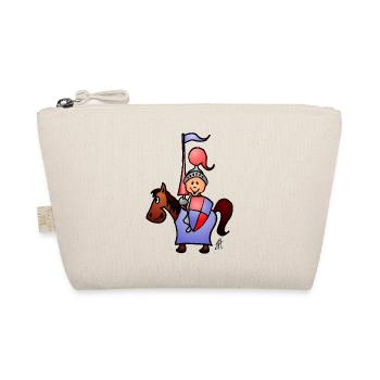 Medieval Knight and Horse Illustration - Organic Pouch - nature - Front