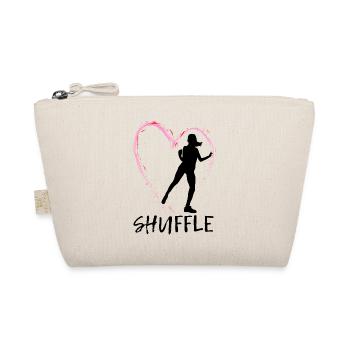 Dear Shuffle Dance - pink heart with dancer - Organic Pouch - nature - Front