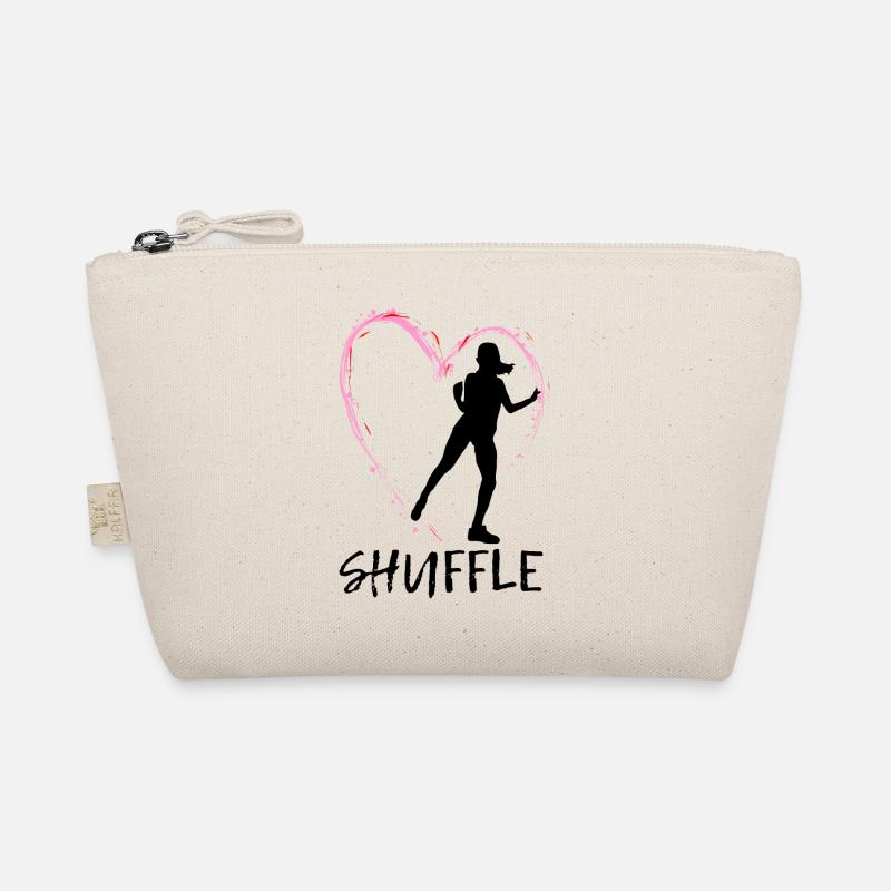 Liebe Shuffle Tanz - rosa Herz mit Tänzerin - Bio-Täschchen - Natur