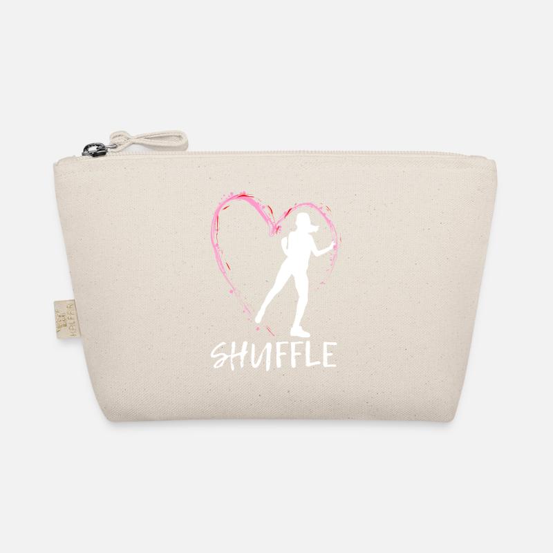 Liebe Shuffle Tanz - rosa Herz mit Tänzerin - Bio-Täschchen - Natur
