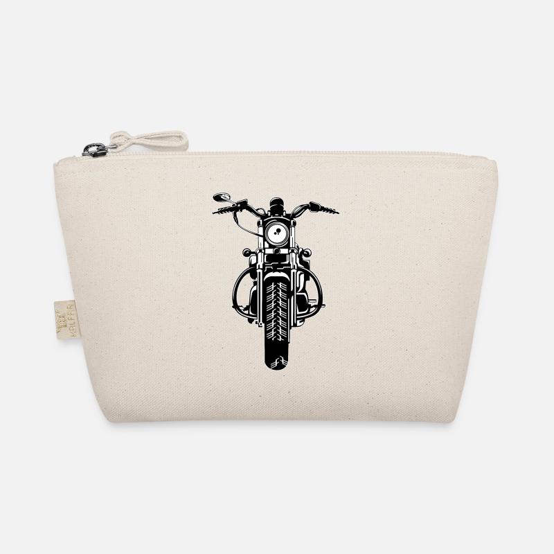 Chopper / Motorrad 07_schwarz weiß - Bio-Täschchen - Natur
