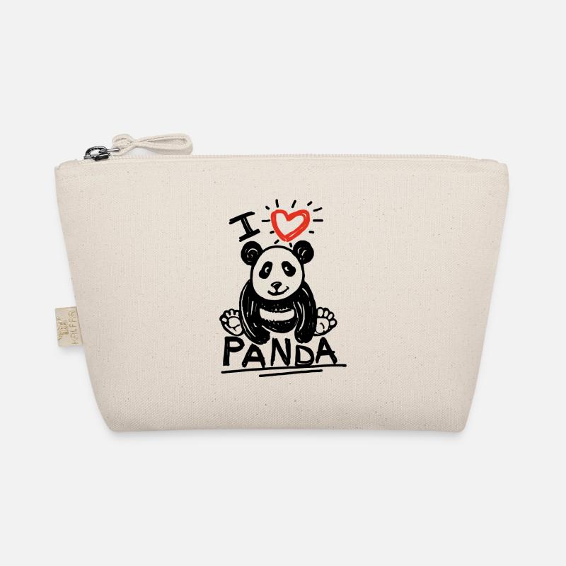 Panda-Baby sitzt - Bio-Täschchen - Natur