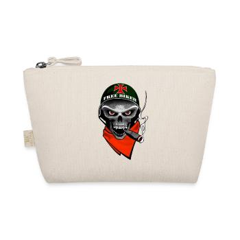 biker skull design - Organic Pouch - nature - Front