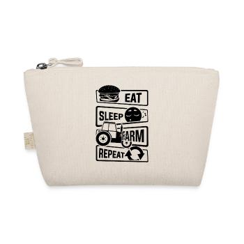 Eat Sleep Farm Repeat - Bauer Landwirt Bauernhof - Bio-Täschchen - Natur - Vorne