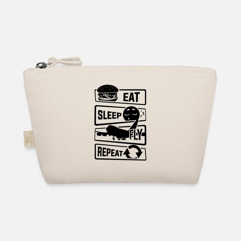 Eat Sleep Fly Repeat - Flugzeug Pilot Flieger Flug Bio-Täschchen