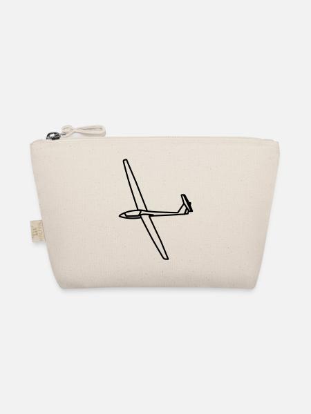 Segelflugzeug LS4 Geschenk - Bio-Täschchen - Natur - Vorne