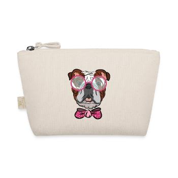Bouledogue avec lunettes et boucle, idée cadeau - Trousse biologique - nature - Devant