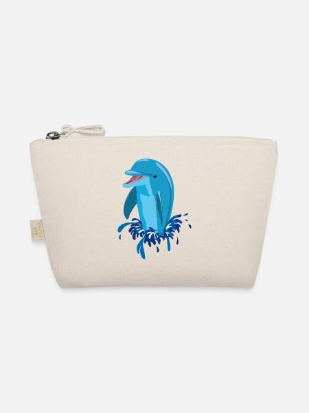 Laughing dolphin blue - Organic Pouch - nature - Front