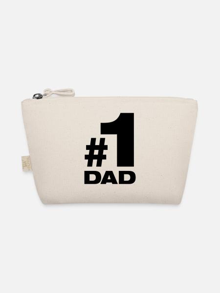 Number 1 Dad Best Father Papa Dad Parents Children - Organic Pouch - nature - Front