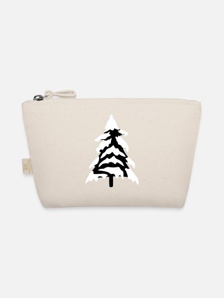 cold snow christmas tree fir tree fir stars - Organic Pouch - nature - Front