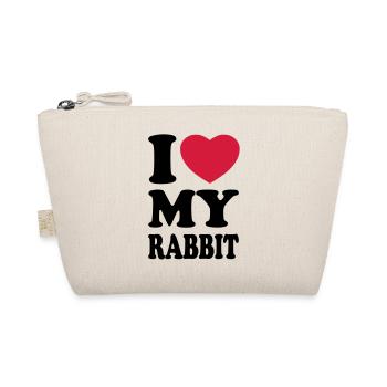 I love my rabbit - Ich liebe mein Kaninchen - Bio-Täschchen - Natur - Vorne