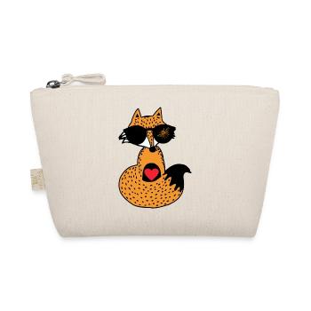Fox "Cool" with bee on glasses - Organic Pouch - nature - Front