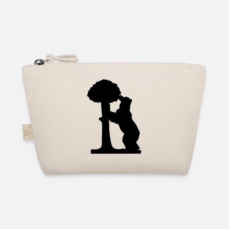Zeichnung Silhouette Bär und Erdbeerbaum Madrid Sp - Bio-Täschchen - Natur