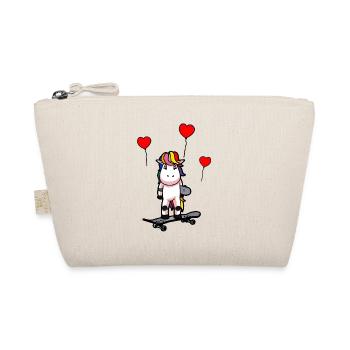 Skater Skating Unicorn Sport Fantasy Teens - Organic Pouch - nature - Front