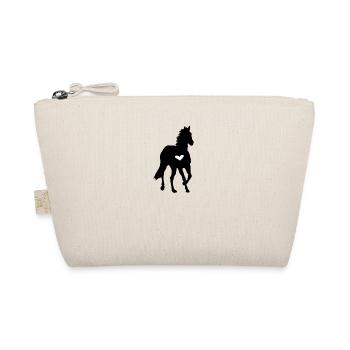 Horse with heart horses horse baby rider riding - Organic Pouch - nature - Front