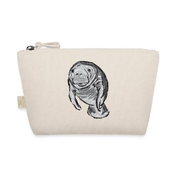 Design mit Seekuh / Artwork with a Manatee - Organic Pouch - nature - Front